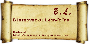 Blazsovszky Leonóra névjegykártya